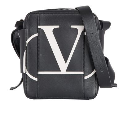 V Logo Messenger Bag, front view